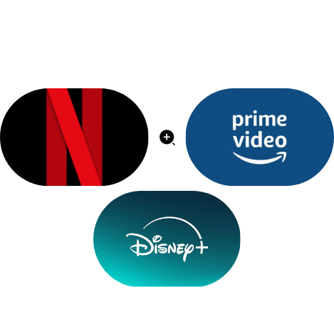 Netflix + Amazon prime + Disney